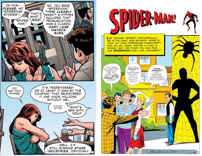 Spider-Man and hyphens: 2017 comic and first appearance in 1962